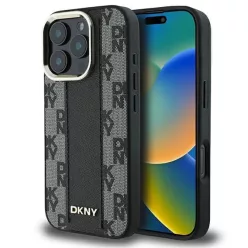 iPhone 16 Pro Fekete DKNY Kockás Minta MagSafe Tok