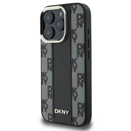 iPhone 16 Pro Fekete DKNY Kockás Minta MagSafe Tok