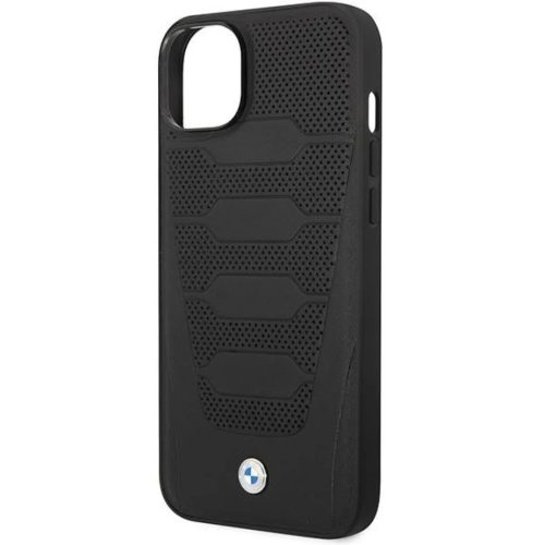 iPhone 14 Fekete BMW BMHCP14S22RPSK Leather Seats Pattern ülésmintás tok