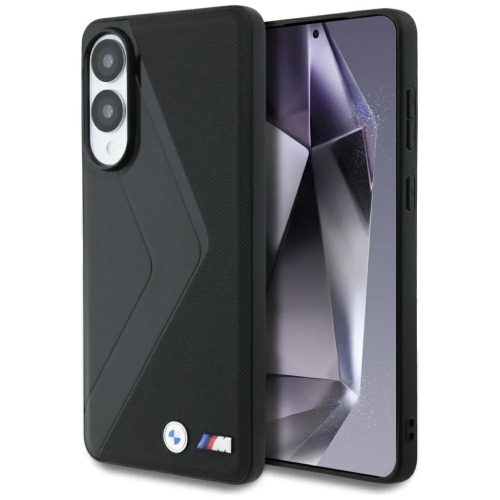 BMW Bőr Oversized Stripes MagSafe tok Samsung Galaxy S25 Edge fekete tok