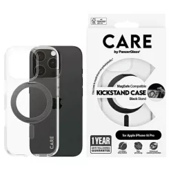   CARE by PanzerGlass Feature Kickstand iPhone 16 Pro 6.3" fekete/fekete MagSafe tok