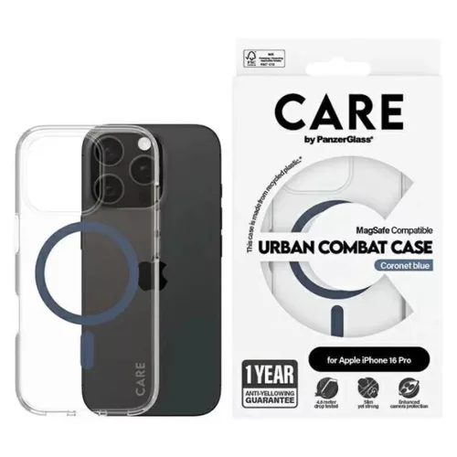 CARE by PanzerGlass Flagship tok iPhone 16 Pro 6.3" kék/kék MagSafe tok