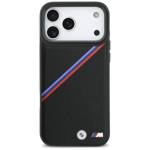 iPhone 17 Pro Max BMW M Tricolor Metal Logo MagSafe fekete tok
