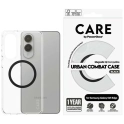   CARE by PanzerGlass Flagship Urban Combat Black QI tok Samsung Galaxy S25 Edge-hez - Átlátszó
