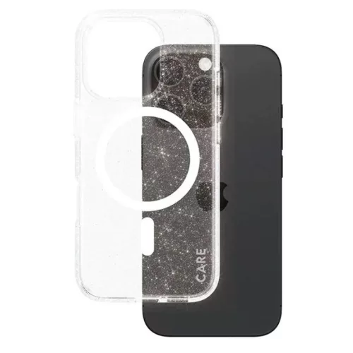 CARE by PanzerGlass Csúcskategóriás Csillagos Fény Tok iPhone 16 Pro 6.3" fehér/fehér MagSafe 1342 tok