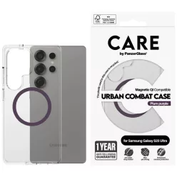   Samsung Galaxy S25 Ultra Átlátszó CARE by PanzerGlass Flagship Urban Combat Lila QI Tok