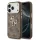 iPhone 17 Pro Barna Guess PU Leather 4G Fém Logó Arany Keretes Tok