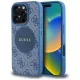 iPhone 16 Pro kék Guess 4G Circle Classic Logo MagSafe tok