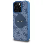 iPhone 16 Pro kék Guess 4G Circle Classic Logo MagSafe tok