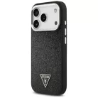 iPhone 17 Pro Guess Glitter Triangle Logo MagSafe fekete tok