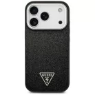 iPhone 17 Pro Guess Glitter Triangle Logo MagSafe fekete tok