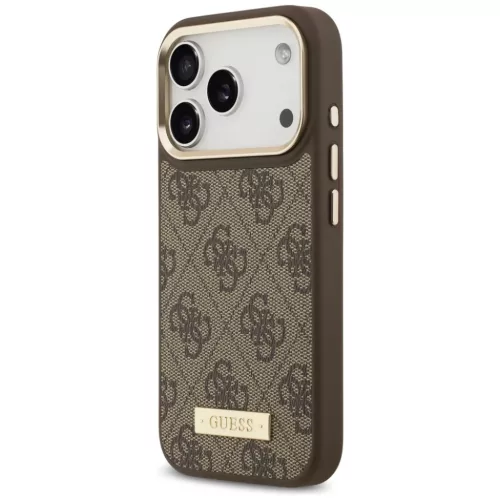 iPhone 17 Pro Guess 4G Logo Plate MagSafe barna tok