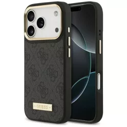 iPhone 17 Pro Guess 4G Logo Plate MagSafe tok Fekete