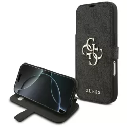 iPhone 17 Pro Guess Book 4G Metal Logo fekete tok
