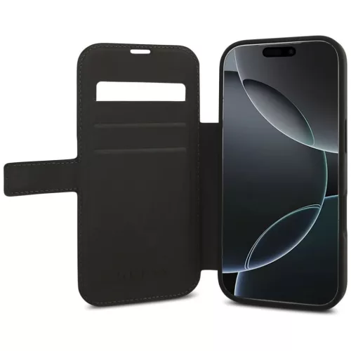iPhone 17 Pro Guess Book 4G Metal Logo fekete tok