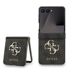 Guess PU 4G Metal Logo tok Samsung Galaxy Z Flip 7 szürke