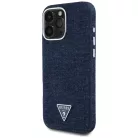 iPhone 16 Pro Kék Guess HC MagSafe FW Denim Triangle Logó tok