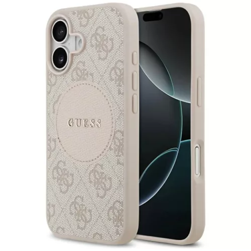 iPhone 17 Guess 4G Circle Classic Logo MagSafe rózsaszín tok