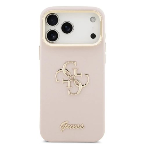 Guess PU Grained 4G Logo Stand Camera Frame tok iPhone 17 Pro Max Pink
