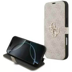iPhone 17 Pro Max Guess Book 4G Metal Logo rózsaszín tok