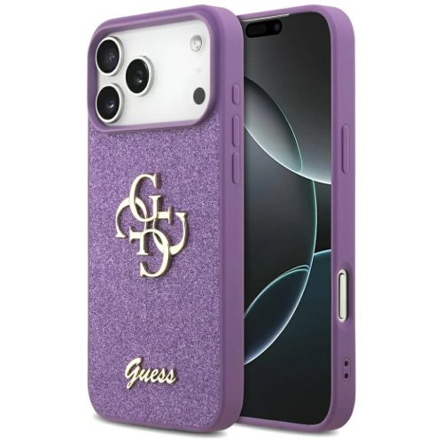 iPhone 17 Pro Max Guess Fix Glitter Nagy 4G lila tok