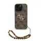 iPhone 16 Pro Barna Guess PU 4G Metal Logo Pántos tok