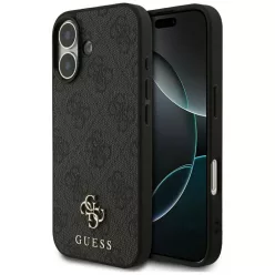 iPhone 17 fekete Guess 4G Small Classic Logo MagSafe tok