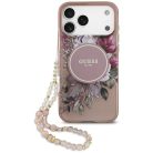 iPhone 17 Pro Max Pink Guess IML Flowers Szíj MagSafe tok