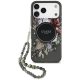 iPhone 17 Pro Max Guess IML Flowers Pearl Strap MagSafe fekete tok