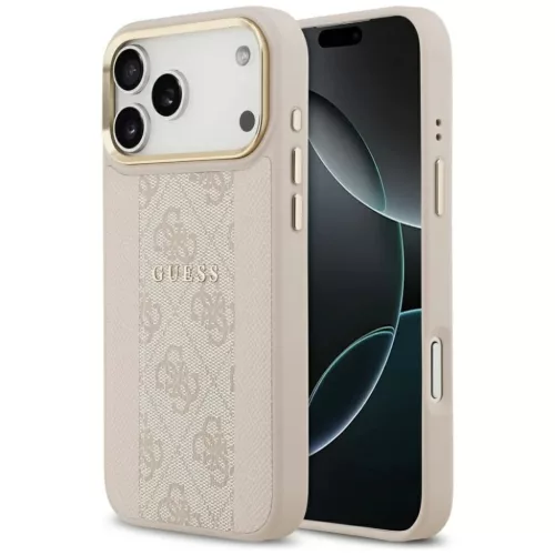 iPhone 17 Pro Max Guess 4G Stripe MagSafe tok rózsaszín
