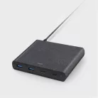 UNIQ Surge 90W 2xUSB Quick Charge 3.0 + 2xUSB-C PD 3.0 HUB, töltőállomás szénfekete