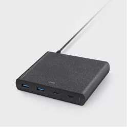   UNIQ Surge 90W 2xUSB Quick Charge 3.0 + 2xUSB-C PD 3.0 HUB, töltőállomás szénfekete