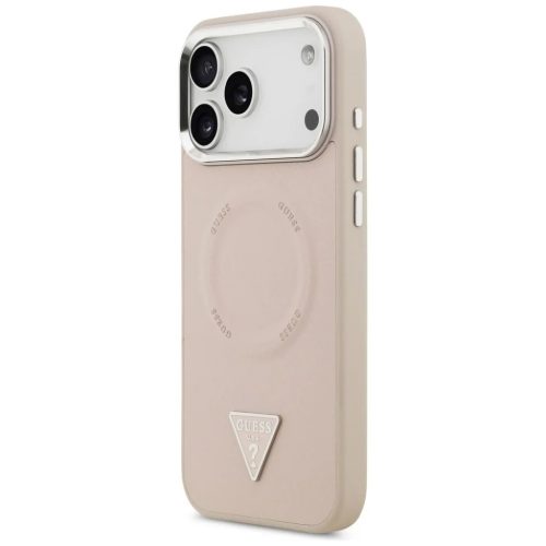 iPhone 17 Pro Max Pink Guess PU bőr háromszög logós MagSafe tok