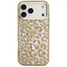 iPhone 17 Pro Max Guess Leopárd Csillámos MagSafe tok Barna