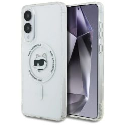   Karl Lagerfeld Button Choupette Fej Nyomtatott Logóval Mágneses Tok Samsung Galaxy S25 Edge fehér tok