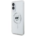 Karl Lagerfeld Button Choupette Fej Nyomtatott Logóval Mágneses Tok Samsung Galaxy S25 Edge fehér tok