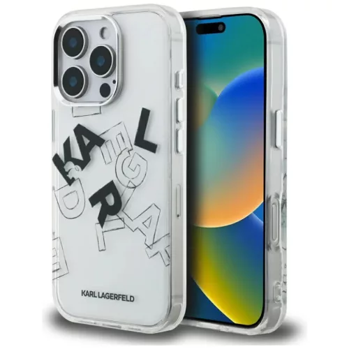 iPhone 16 Pro Átlátszó Karl Lagerfeld IML Sketched Graphic tok