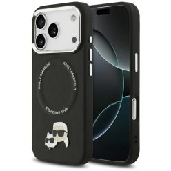   iPhone 17 Pro Max Karl Lagerfeld Karl & Choupette Pins MagSafe tok Fekete tok