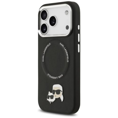 iPhone 17 Pro Max Karl Lagerfeld Karl & Choupette Pins MagSafe tok Fekete tok