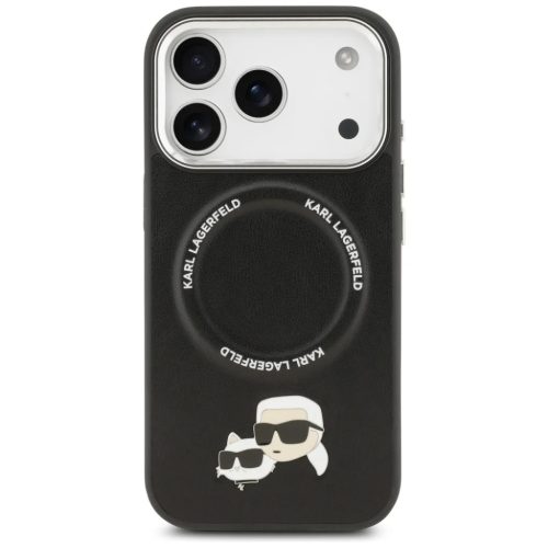 iPhone 17 Pro Max Karl Lagerfeld Karl & Choupette Pins MagSafe tok Fekete tok