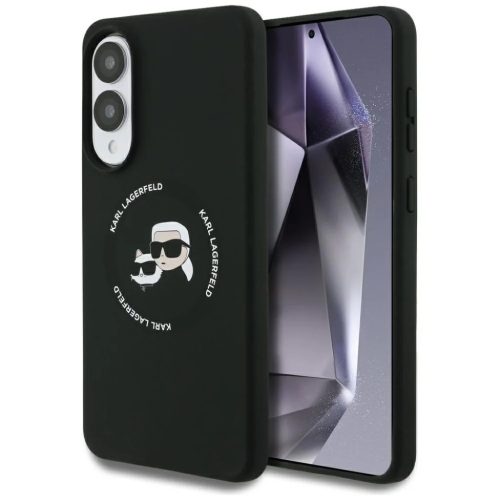 Karl Lagerfeld Szilikon Double Heads And Circle MagSafe Samsung Galaxy S25 Edge tok fekete