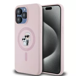   Karl Lagerfeld Liquid Silicone Karl and Choupette MagSafe tok iPhone 14 Pro Max Pink