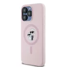 Karl Lagerfeld Liquid Silicone Karl and Choupette MagSafe tok iPhone 14 Pro Max Pink