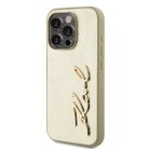 iPhone 15 Pro Max arany Karl Lagerfeld Wrinkled PU Signature Logo tok