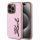 iPhone 15 Pro Max Pink Karl Lagerfeld Wrinkled PU Signature Logo tok