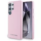 Karl Lagerfeld Saffiano Full Wrapped Elongated Metal Logo MagSafe tok Samsung Galaxy S25 Ultra - Pink tok