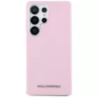 Karl Lagerfeld Saffiano Full Wrapped Elongated Metal Logo MagSafe tok Samsung Galaxy S25 Ultra - Pink tok