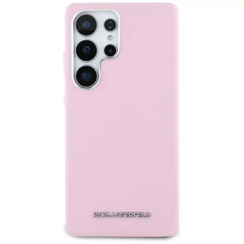 Karl Lagerfeld Saffiano Full Wrapped Elongated Metal Logo MagSafe tok Samsung Galaxy S25 Ultra - Pink tok