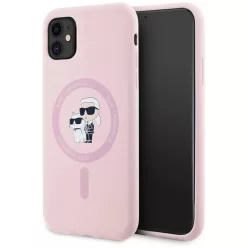   Karl Lagerfeld Szilikon Karl&Choupette MagSafe iPhone 11 Tok - Rózsaszín