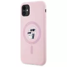 Karl Lagerfeld Szilikon Karl&Choupette MagSafe iPhone 11 Tok - Rózsaszín
